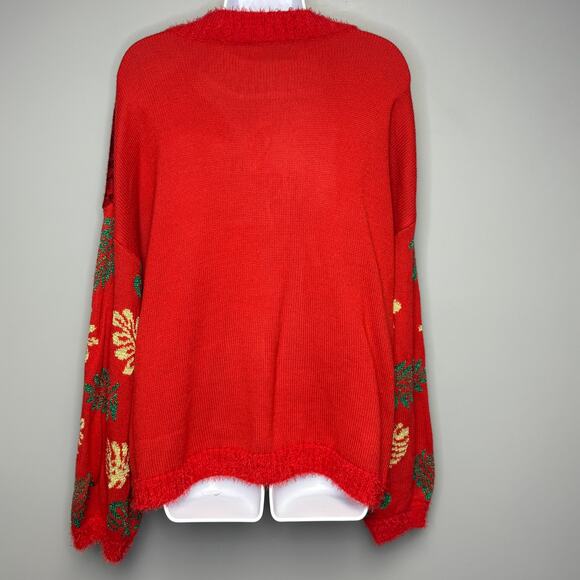 NWT 33 Degrees Flamingo Sequin Pom Pom Bell Ugly Christmas Sweater Womens Sz XL - Picture 4 of 8